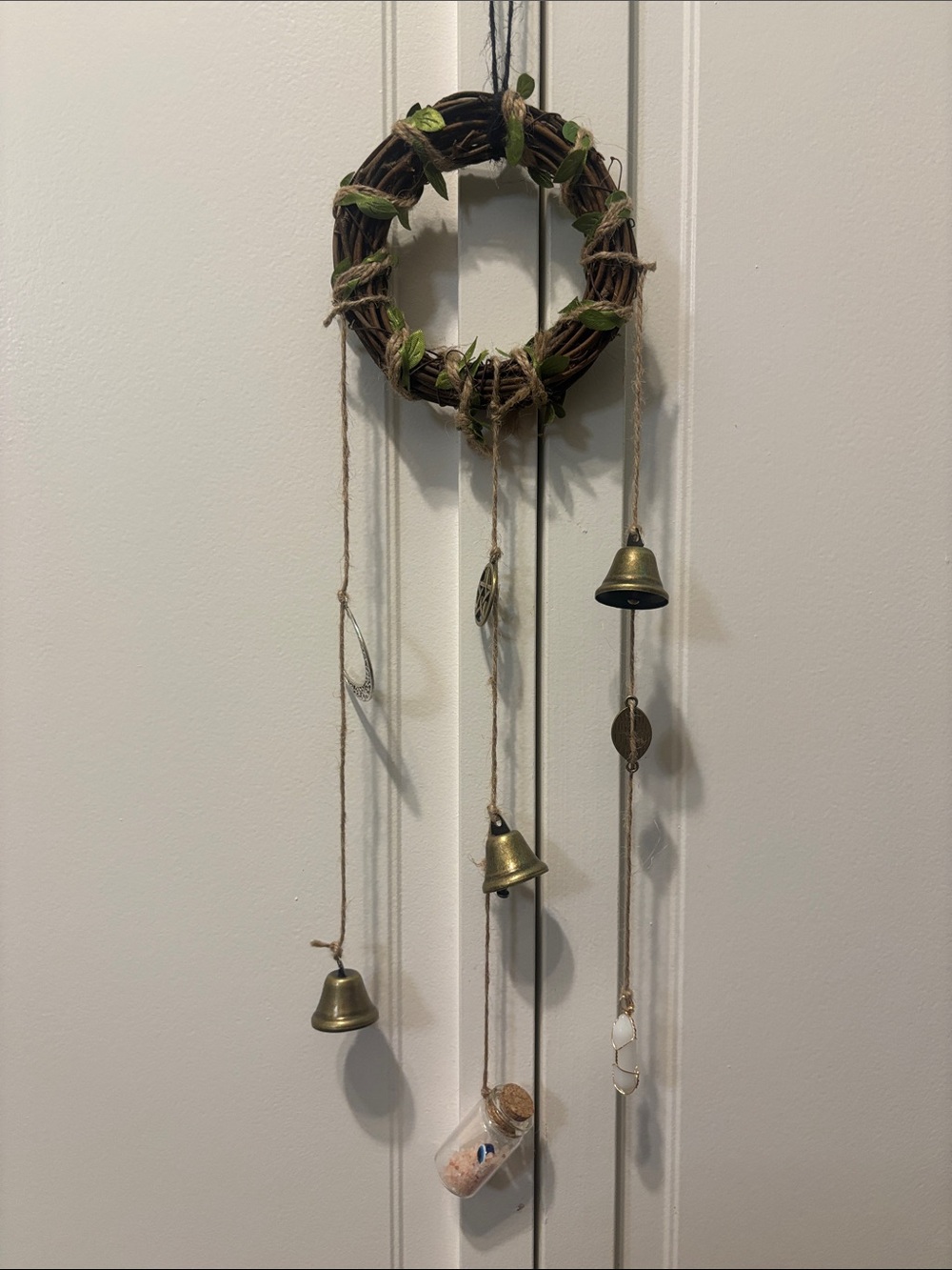 Rustic Green Vine Bell Hanging Wreath - Home Holiday Decor